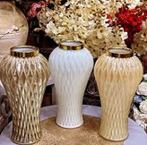 گلدان شیشه ای رنگ کاراملی طرح پارمیس کد 44
