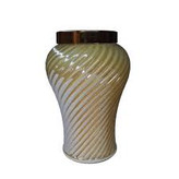 گلدان شیشه ای رنگ کرمی طرح ققنوس کد 45