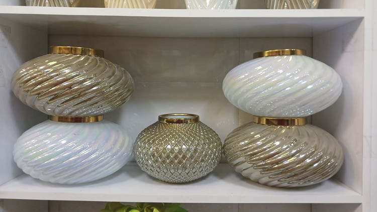 گلدان شیشه ای طرح مهتاب مدل گرد کد52