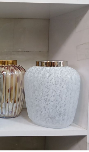 گلدان شیشه ای مدل سنگی طرح خطی تپل کد 146