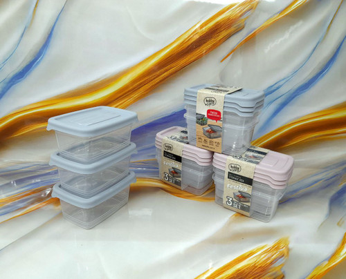 ظرف نگهدارنده 3 عددی 120میلی لیتر رنگ طوسی کد239