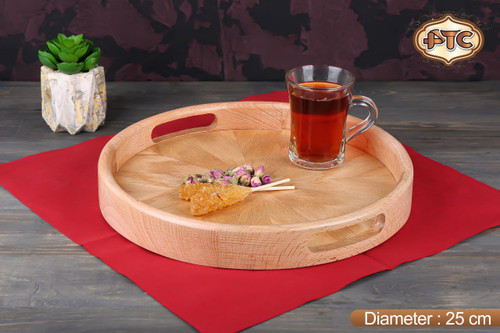 سینی گرد چوبی کوچک کد 599
