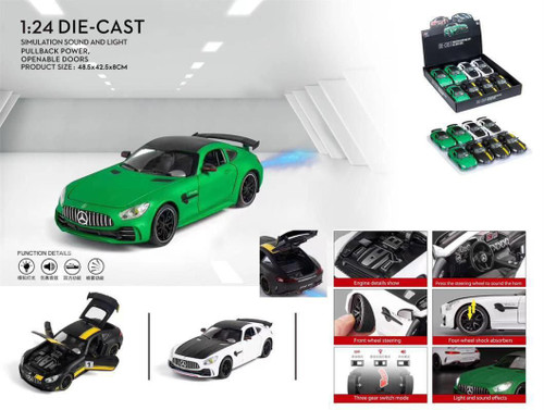 ماشین بنز رنگی فلزی (چراغدار ، موزیکال ، دودزا ، دربازشو ، عقبکش ) کد 809