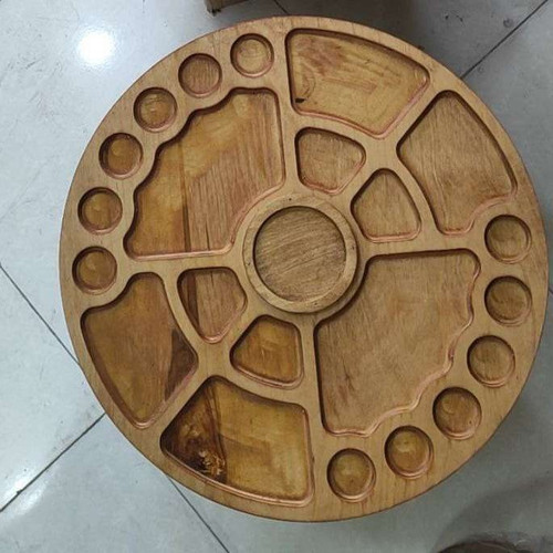 سینی مزه گرد چوبی بزرگ قطر بزرگ ۵۰ سانتیمتر – طراحی خاص و چشمنواز مناسب برای سرو مزه، میوه و آجیل – کیفیت ساخت بالا و چوب مقاوم النا کد177