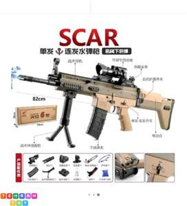 تفنگ تیر ژله ای Scar رگباری فول آپشن کیفیت بالا بدنه ضد ضربه ضد آب و مقاوم در برابر حرارت شلیک با توان Sbs استاندارد اروپا دوربین دار اصلی ارسال فوری