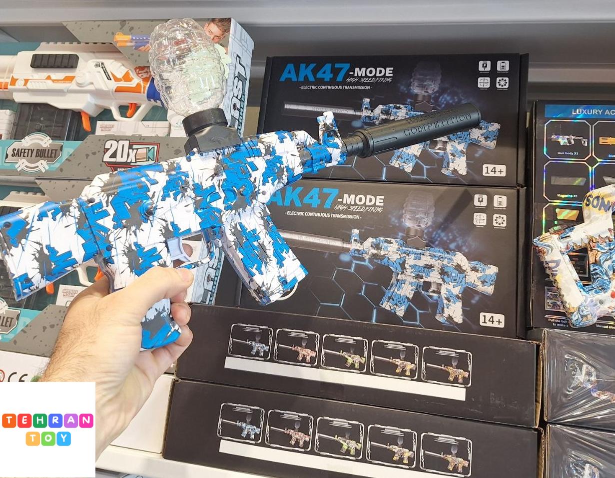 تفنگ تیر ژله ای رگباری شارژی Ak47 کلاشینکف رگباری  کیفیت بالا ا 2025 ارسال فوری