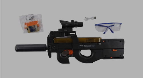 تفنگ تیرژله ای رگباری شارژی ساده و دود زا دوربین دار بزرگ خشاب اصلی مطابق تفنگ واقعی بزرگ ارسال فوری