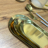 رولت خوری سینی بیضی بلند لبه دار استیل طلایی سایز 1 یک استیل خالص 304 کیفیت بالا کد 999