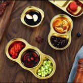 سرویس کامل مزه خوری استیل طلایی و نقره ای دایره گرد یک خانه تا 4 خانه استیل خالص 304کد749