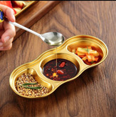 مزه خوری استیل طلایی و نقره ای دایره گرد مدل چهار 4 خانه استیل خالص 304کد749