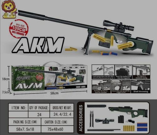 تفنگ پوکه پران اسنایپر AWM دوربین دار بزرگ 109 سانتی متری شرکت اصلی بدنه با کیفیت فروش در جشنواره عید غدیر خم با ارسال رایگان و فوری
