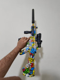 تفنگ تیر ژله ای M16 نود 90 سانتی متری با چراغ RGB کنار تفنگ / تفنگ تیر ژله ای رگباری شارژی دوربین دار دسته دار M416 رگباری شارژی با 5 هزار تیر ژله ای هدیه و ارسال رایگان