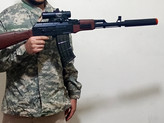 تفنگ پوکه پران کلاشینکف Ak47 دوربین دار حرفه ای 1 متری خشاب بزرگ شرکت Eva