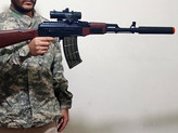 تفنگ پوکه پران کلاشینکف Ak47 دوربین دار حرفه ای 1 متری خشاب بزرگ شرکت Eva