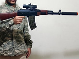 تفنگ پوکه پران کلاشینکف Ak47 دوربین دار حرفه ای 1 متری خشاب بزرگ شرکت Eva