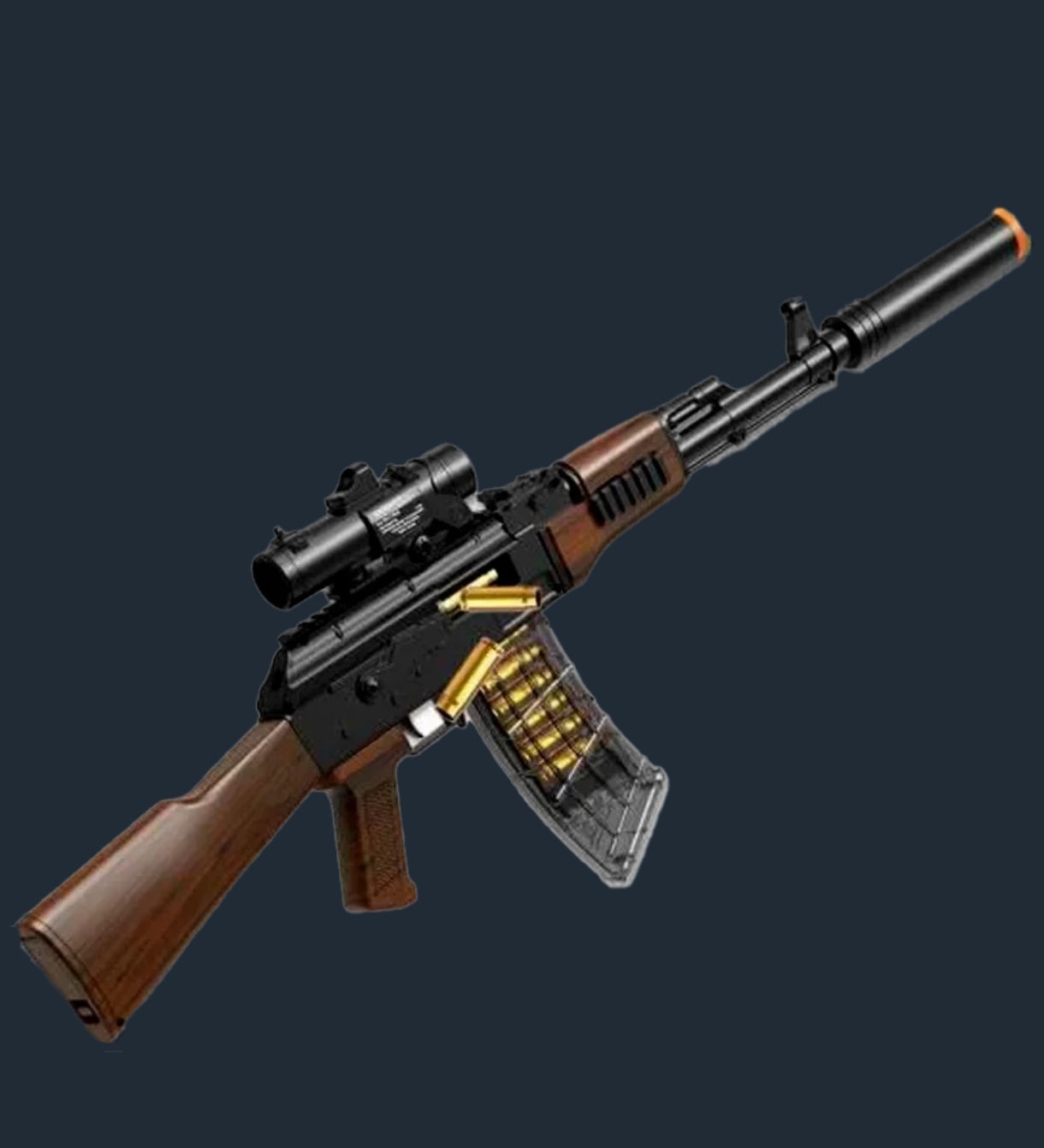 تفنگ پوکه پران کلاشینکف Ak47 دوربین دار یک متری با خشاب بزرگ شرکت Eva کد 1200
