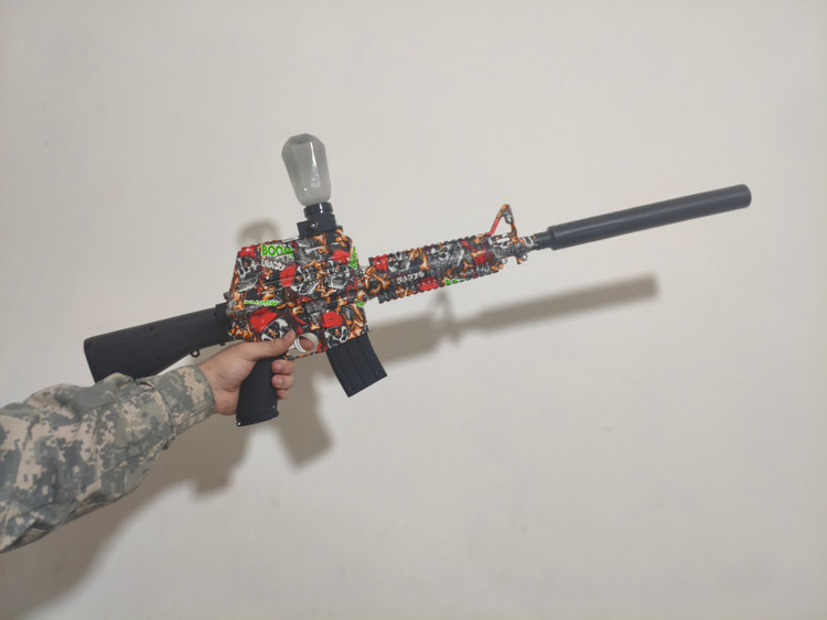 تفنگ M16 تیر ژله ای رگباری شارژی با نور RGB بزرگ 85 سانتی متری ارسال فوری شرکت اصلی فروش ویژه و بسیار فوری فقط تا 16 مرداد