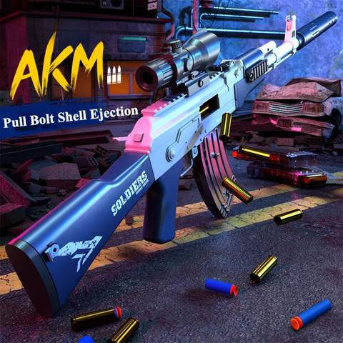 تفنگ کلاشینکف Ak47 پوکه 100 صد سانتی متری پران AK47 دوربین دار پرو اورجینال سفید و آبی ارسال فوری فروش ویژه
