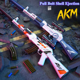 تفنگ کلاشینکف Ak47 پوکه 100 صد سانتی متری پران AK47 دوربین دار پرو اورجینال سفید و آبی ارسال فوری فروش ویژه